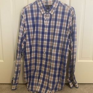 Banana republic mens button down shirt blue red XL